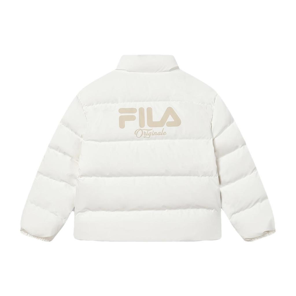 Fila Логотип-буква Принт Воротник-стойка Повседневная Свободная Пуховая Куртка Женская верхняя одежда Облачно-Грибной-Белый F11W349907FWT