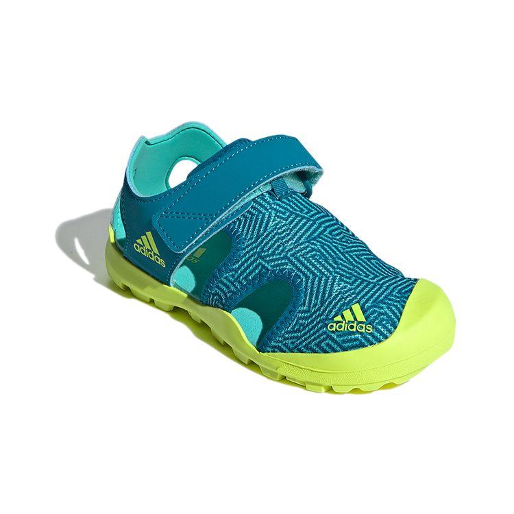 adidas Капитан Тоей К Удобные Нескользящие Детские Сандалии Детские Сандалии Зеленый Желтый FY9892