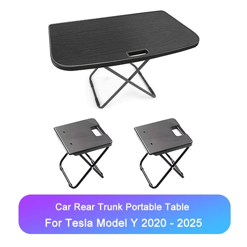 Модель Y Juniper 2025 Портативный столик-поддон в багажник для пикника для Tesla Model Y 2024 -2020 Дорожный складной столик для работы, отдыха, кемпинга, аксессуары