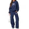 Women Pants Set, Bow Print Long Sleeve Crew Neck Hoodie and Sweatpants Set Activewear Set