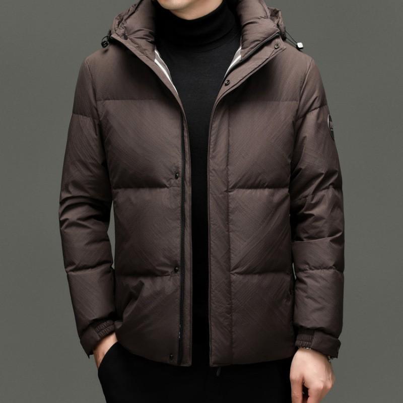 Mens Winter Down Jacket 2026 Business Casual Warm Windproof Coat Middle-Aged Men