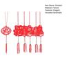 6Pcs Chinese New Year Pendant Red Felt Hanging Decor Paper-Cutting Spring Blessing Characters Tassels Pendant