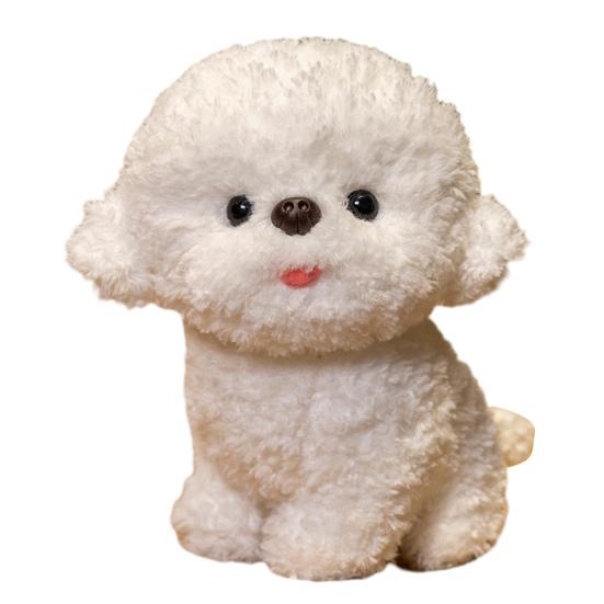 Милая плюшевая кукла-собачка 20/30 см, реалистичный мягкий пушистый набивной щенок с игривым язычком, компаньон для путешествий, подарок для мальчиков и девочек