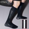 3 Pairs Man Long Socks Silk Business Solid Thin Nylon Light Breathable Soft Elastic Below Knee Calf Formal Wear Crew Dress Socks
