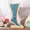 Foot Shaped Velvet Wooden Board Holder Storage Jewelry Hanging Stand Necklace Display Stand  Store