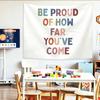 Children's Inspirational Slogan Tapestry, Cartoon Positive Energy Wall Hanging, Warm Healing Wall Decor for Classroom