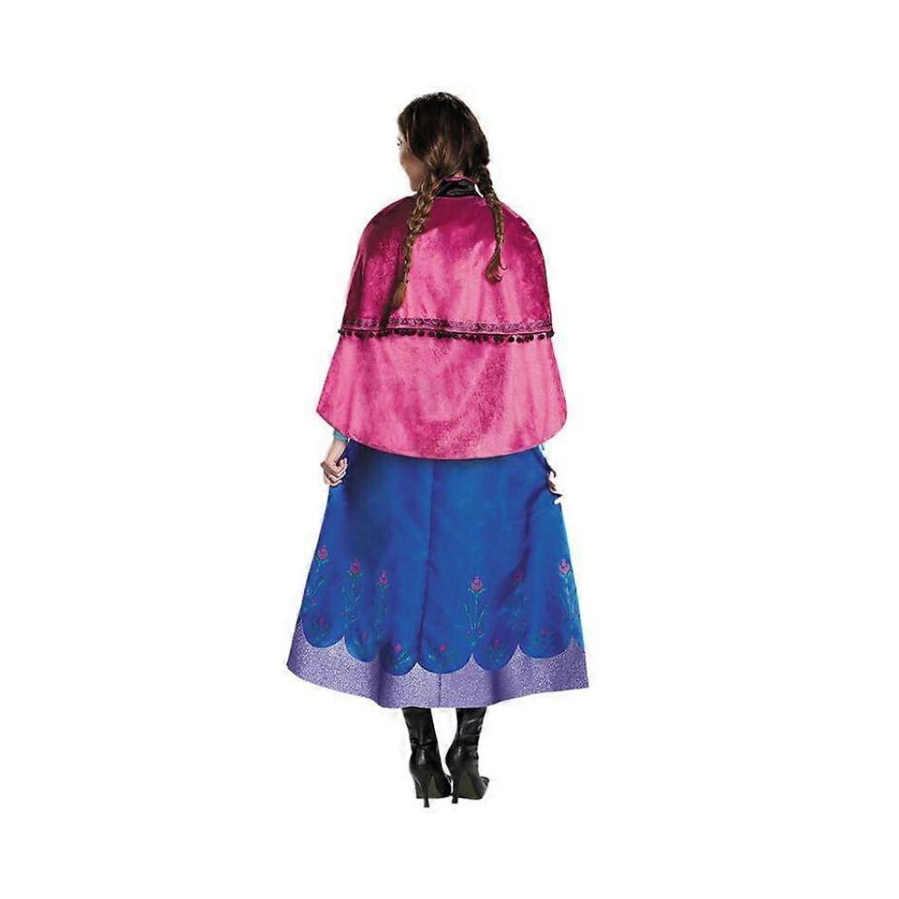 (3XL) Halloween Frozen Cosplay Women Princess Anna Dress Fancy Dress Outfit