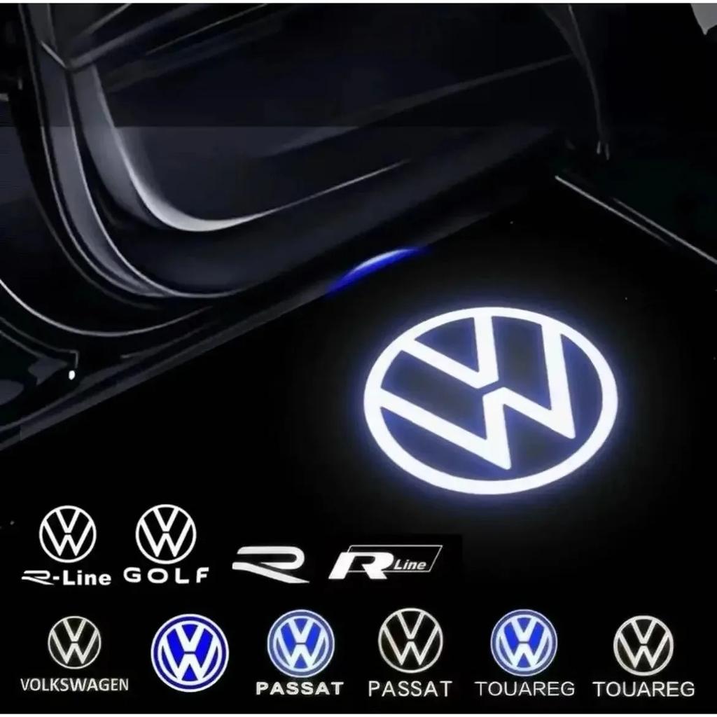 2PCS LED Wireless Laser Projector Car Door Welcome Lamps Logo Night Light for Volkswagen VW Beetle Golf Bora Lavida Touran CaddyKD4