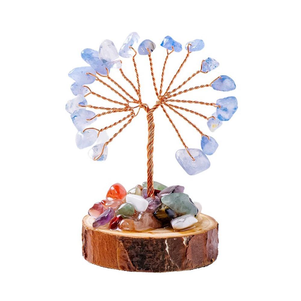 Copper Wire Crystal Wishing Tree Positive Energy Crystal Decorative Trees Desk
