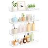 30x10x4cm Transparent Acrylic U-Shaped Display Storage Rack Punch-Free Bathroom Wall Storage Shelf