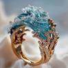 Light Luxury Wave Jewelry Set for Women Creative Ocean Wave Necklace Earrings Ring Fashion Accessories