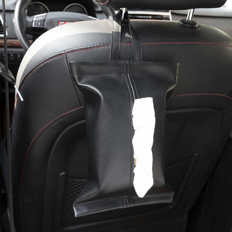 Роскошный держатель для салфеток из натуральной кожи для автомобиля