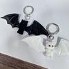 Cute Bat Bear Keyring Y2K Bag Pendant Creative Flocking Bear Doll Keychain  Backpack Decor