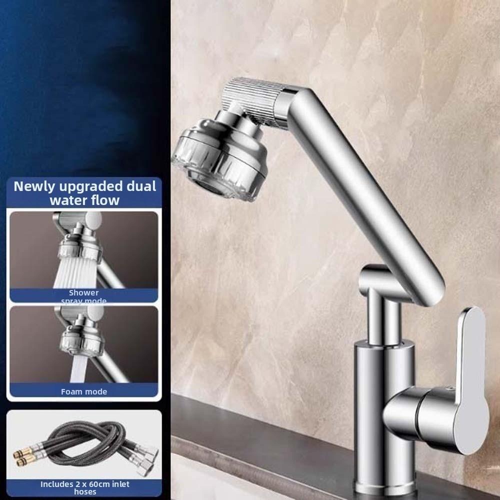 Universal Robotic Arm Faucet Adjustable 360°Rotating Bibcock Dual Mode Faucet  Fixtures Accessories