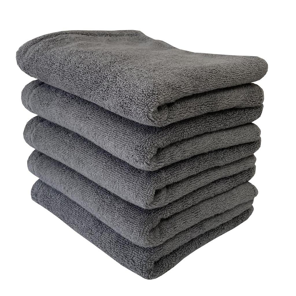 Imabari Towel Color Face Towel Set of 5 Antibacterial Treatment 34x80cm Gray