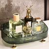 Light Luxury Makeup Perfume Desktop Organizer Dresser Countertop Cosmetics Organizer Tray Multifunctional Fruit Serving Tray Bathroom Vanity Tray