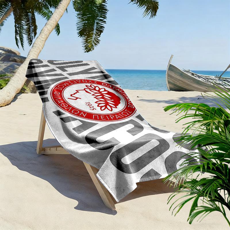Пляжное полотенце с принтом Olympiacos CFP, большое, мягкое, быстросохнущее, для пляжа, кемпинга, плавания