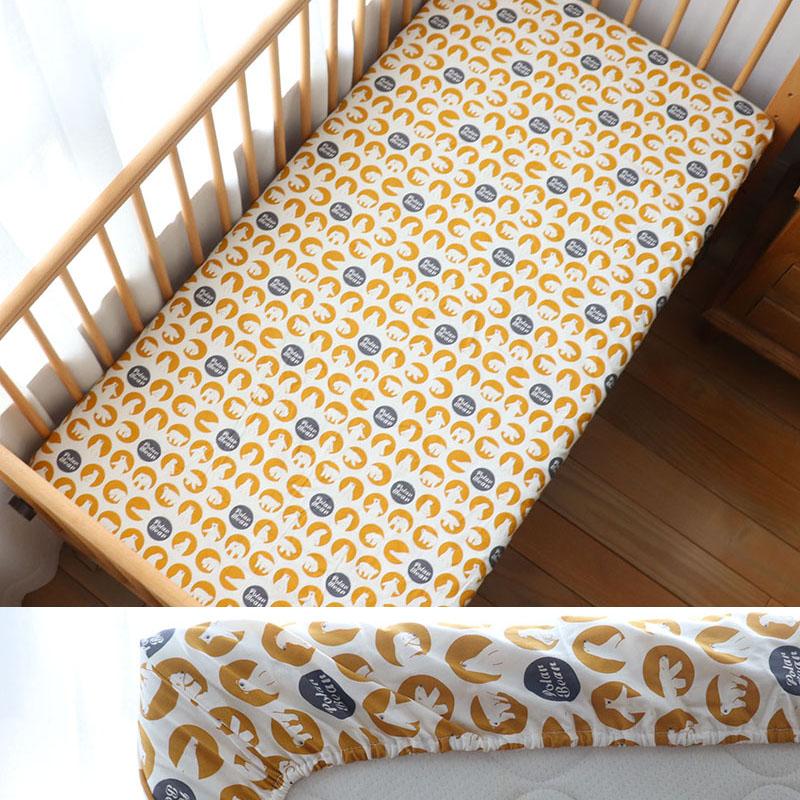 Простыня на резинке для детской кроватки для новорожденных, мягкий хлопковый чехол для матраса с резиной 130x70 см