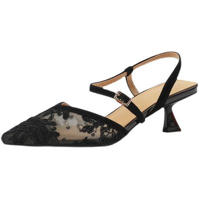 Женские босоножки с острым носком, летние женские сексуальные тонкие высокие каблуки, новые элегантные туфли-лодочки для женщин на неглубокой вечеринке