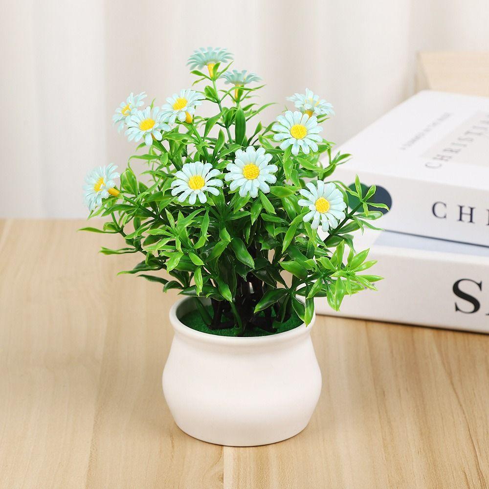 18*22cm Simulation Plant Flowers Plastic Fake Flower Potted Fence Flower Set Home Decor