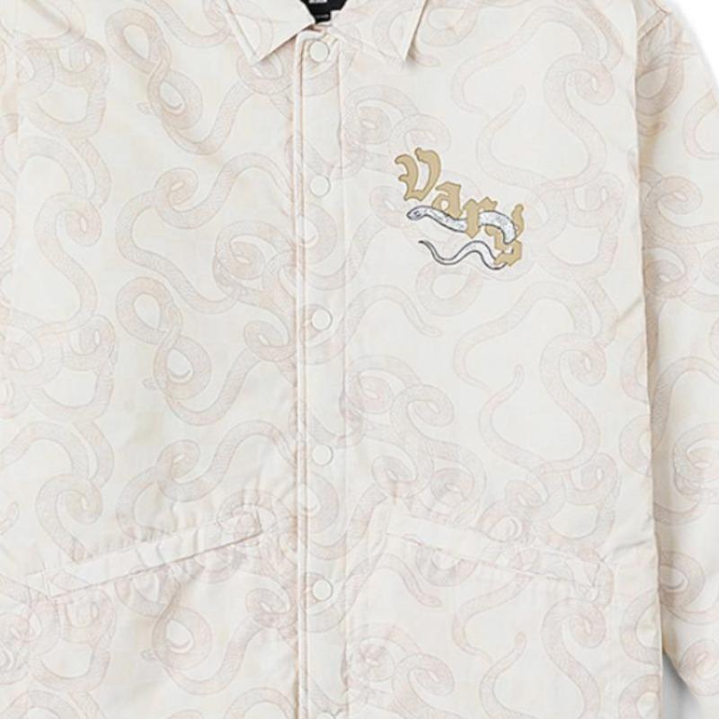 Vans LT Утепленная куртка на пуговицах Year Of The Snake Coach Jacket Unisex Jacket Off-White Checkered VN000P36F7J