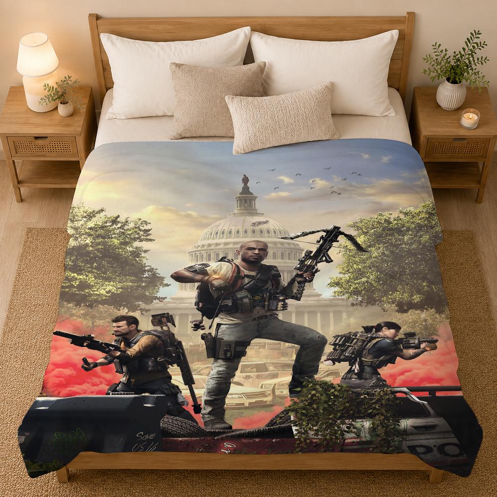 Tom Clancys The Division Game Throw 240g flannel blanket, suitable for sofas, beds, offices,  exquisite gift blankets
