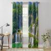 Занавеска на окно с водопадом и пейзажем для гостиной, спальни, декоративные шторы, роскошные кухонные шторы с балдахином