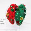 Европейская и американская рождественская повязка на голову с жемчужными цветами - Красный и зеленый трендовый аксессуар для женщин