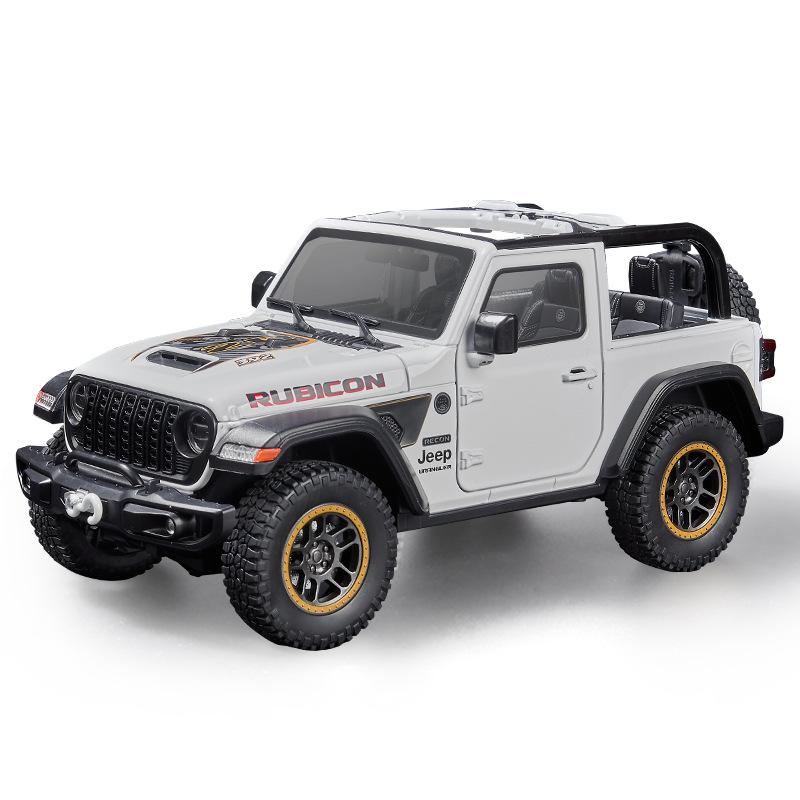 1/18 Jeep Wrangler Rubicon Кабриолет Внедорожник Внедорожник Сплав Литье под давлением Модель автомобиля Звук и свет Детские игрушки Подарки на день рождения