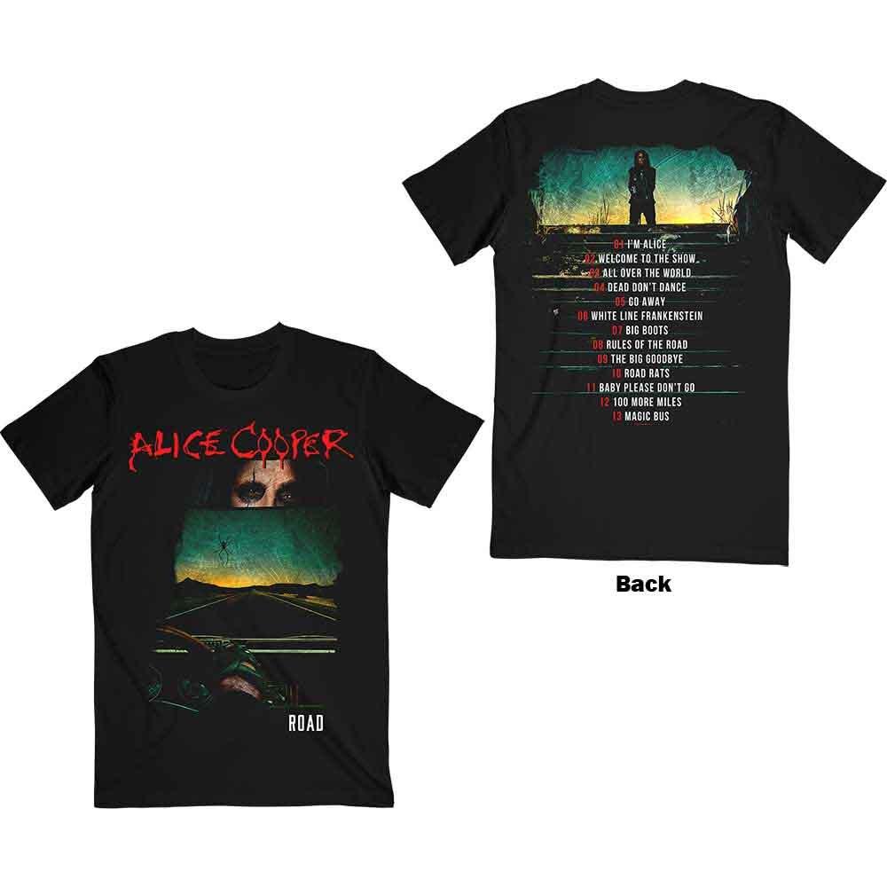 Alice Cooper Road Cover Tracklist T-Shirt Black New Unisex T-Shirt