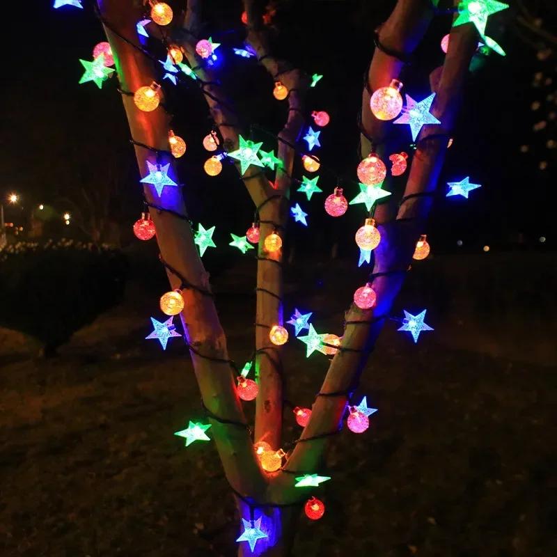 Multicolor Battery Powered Star Globe String Lights IP65 Waterproof LED Fairy Lights for Outdoor Tree Garden Party Decoration