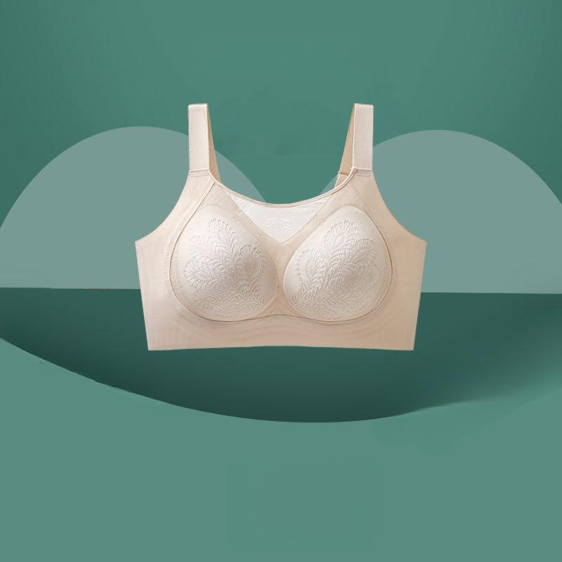 Тонкое нижнее белье без косточек, бюстгальтер на двойной застежке, предотвращающий обвисание и бесшовный собирающий бюстгальтер, бюстгальтер пуш-ап большого размера