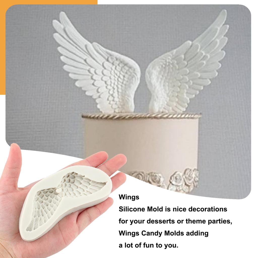 Крылья ангела, силиконовая форма, птицы, форма для шоколадной помадки, инструменты для украшения торта, смола, глина, формы для конфет, кухонные аксессуары для выпечки