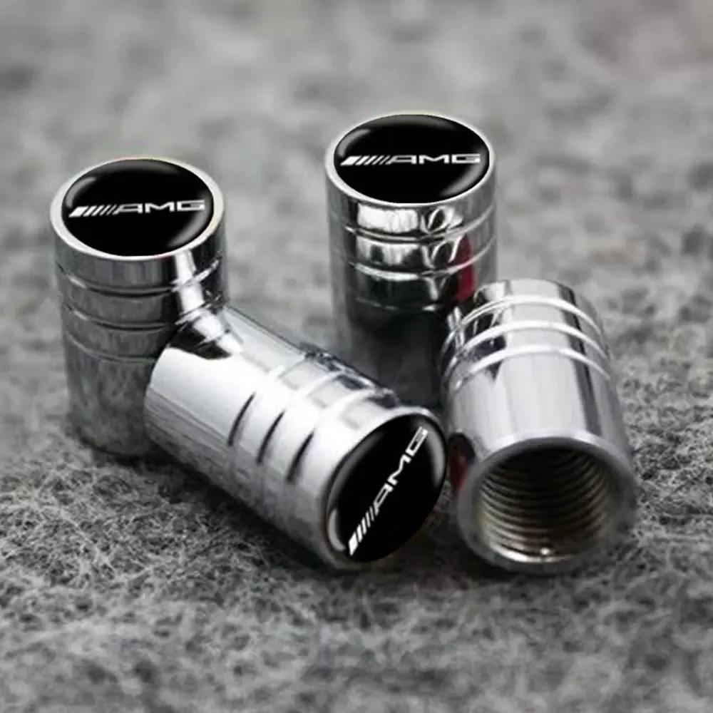 C200 E200 New 2025 For Mercedes Benz 4pcs Metal Plating Car Truck Bicycle Tire Valve Caps Rim Stem Cap Valves For Mercedes Benz
