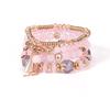 Fashionable 4Pcs Boho Multilayer Natural Stone Crystal Beaded Bracelets Fashion Women Set