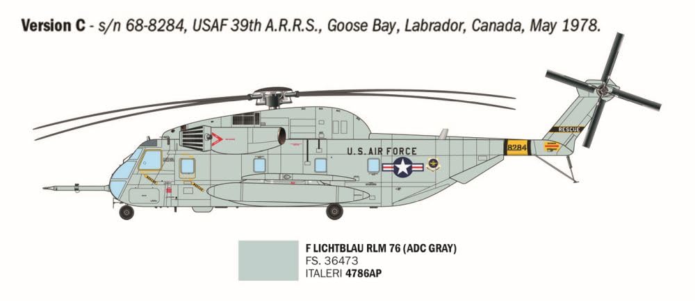 Italeri American Jolly Green Giant Plastic Model Kit IT91035 1/72 HH-53C (Helicopter)