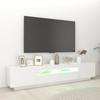 TV Cabinet with LED Lights White 200 x 35 x 40 cm