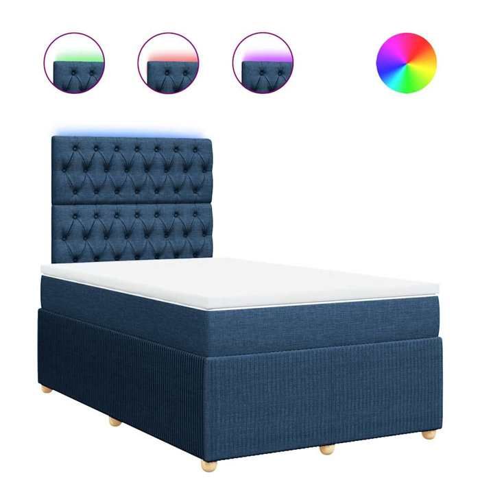 Maison Exclusive - Sommier à lattes de lit avec matelas Bleu 120x200 cm Tissu