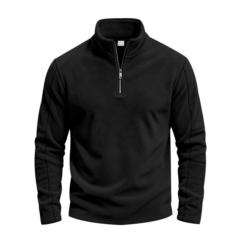 Men S Fleece Stand Collar Zip Sweatshirt Loose Casual Autumn Winter