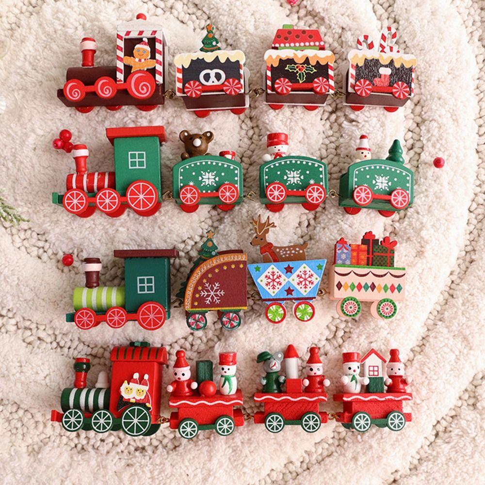Cartoon Animal Christmas Train Multicolor Mini Christmas Tree Train  Ornament