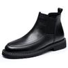 2025 Autumn and Winter New Black Martin Boots Leather Mid-tube Chelsea Boots Premium Short Boots Men's Casual Leather Boots