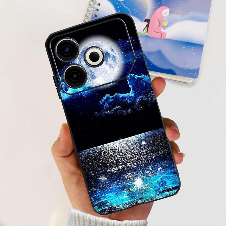 Модный Чехол 2024 года Для Tecno Pova 6 Neo Черный Силиконовый Мягкий ТПУ Задняя Крышка Для Tecno Pova 6Neo 4G Чехлы Для Телефона