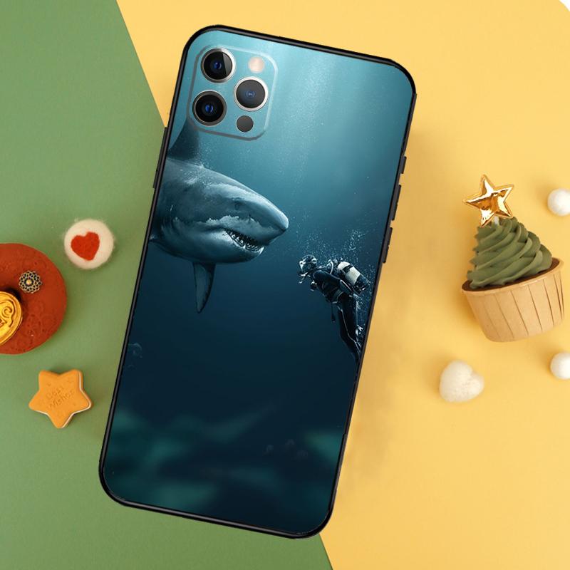 Чехол для телефона Акула и Косатка Для iPhone 17 16 16E 15 14 12 11 13 Pro Max 12 13 Mini 17Air Ударопрочный Чехол