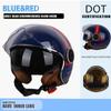 Сертификация DOT Мотоциклетный Casco Go Kart Скутер Мотор-фургон Мотоциклетные шлемы с двумя линзами Винтажные шлемы Four Seasons Racing Half Helmet