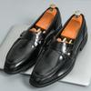Fashion New Men's Pointed Patent Leather Formal Shoes Male Monk Strap Loafers Wedding Prom Homecoming Flats Sapato Social Masculino