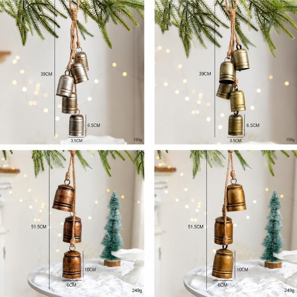 Retro Finished Metal Bell Pendant Iron Hanging Bell Decor Vintage Bell Charm Door Hanging Decor