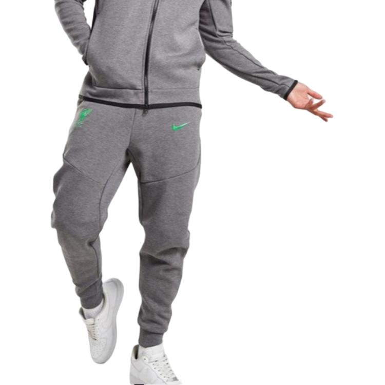 Nike ФК «Ливерпуль» Tech Fleece Логотип Вышитый Удобные Вязаные Спортивные Штаны на Шнуровке Мужские штаны Серый DV4834-071