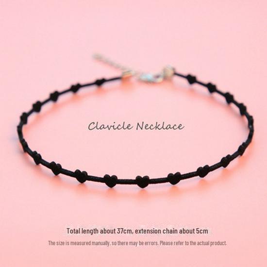 Чёрное кружевное колье «Фея»: Ожерелье в японском и корейском стиле