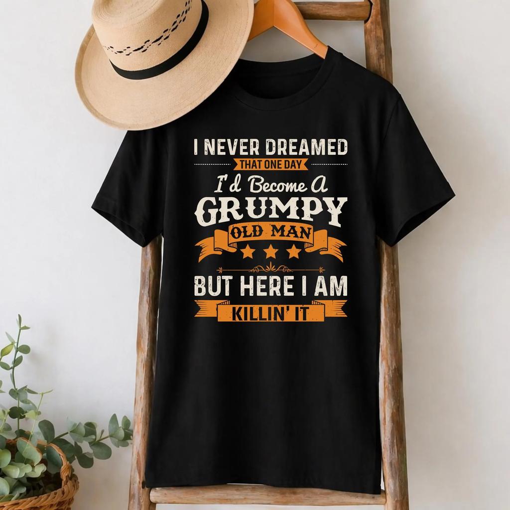 Summer Casual Fashion Top - Funny and Irritable Grandpa T-shirt - Birthday Gift - for Dad or Grandpa - Loose Texture