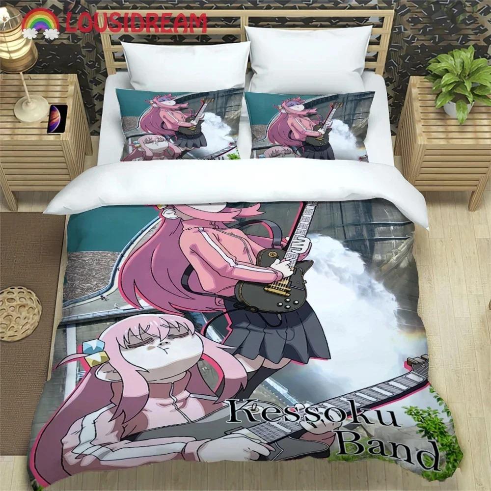 Comfortable Anime Print Bedding Set With Duvet Cover And Pillowcases King Queen Twin Sizes For All Ages